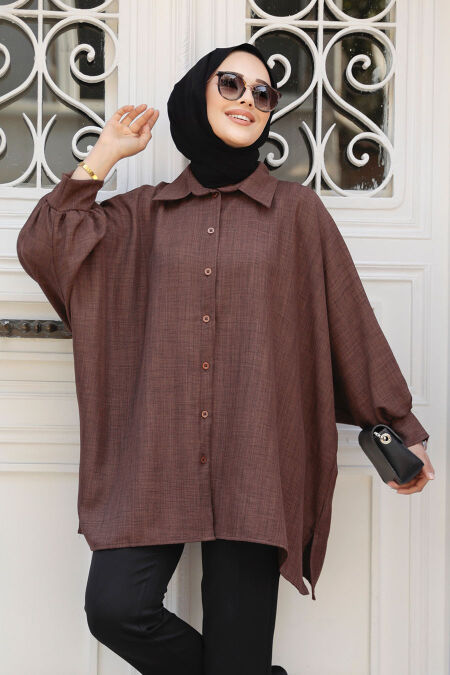 Dark Brown Modest Top 11853KKH